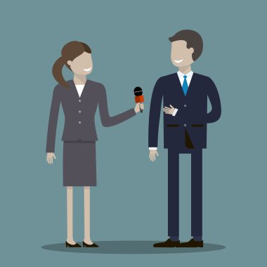 Kadın gazeteci röportaj işadamı