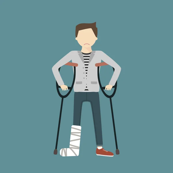 Man with Broken Leg — Stock Illustration Man with Broken Leg Stock Illustration