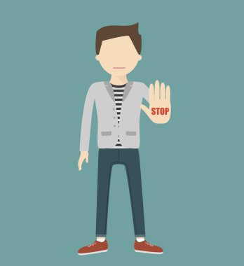 Adam bir dur işareti jestleri