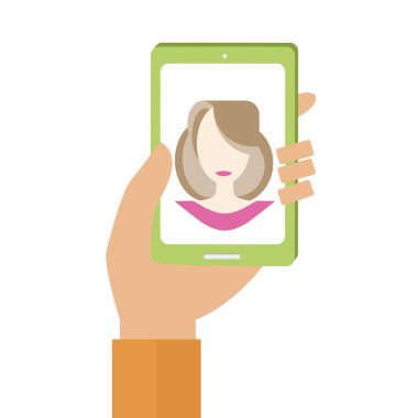 Eller akıllı telefonu tutar.