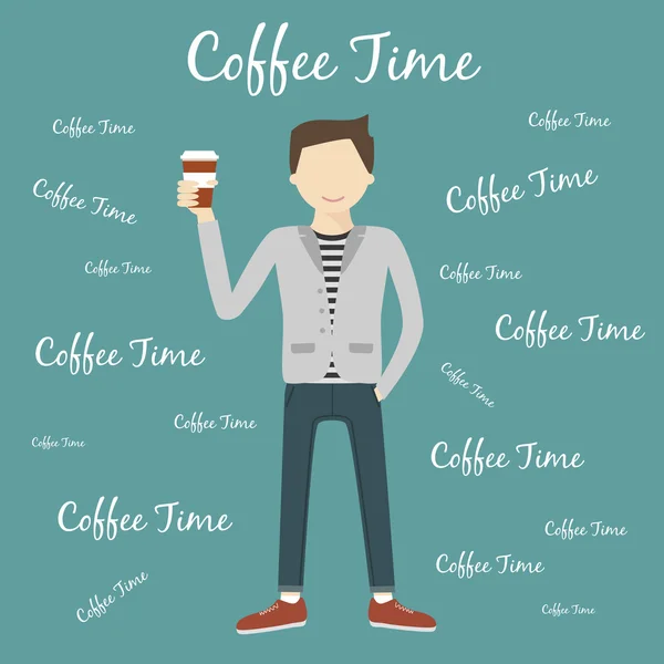 Homme buvant du café — Image vectorielle