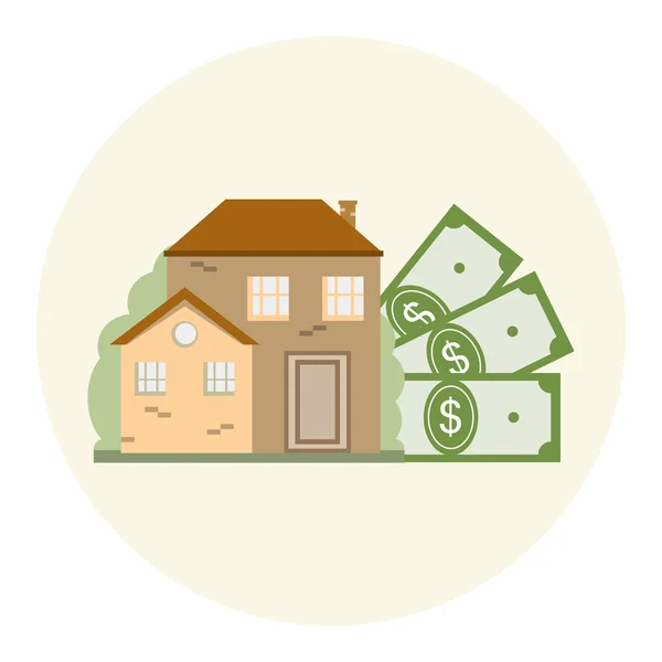 Σπίτι και τα χρήματα της επιχειρηματικής ιδέας — Διανυσματικό Αρχείο