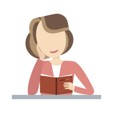 Kadın kitap okuyor.