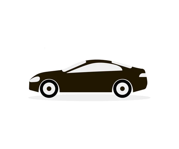 Car White Black Icon — Stock Vector