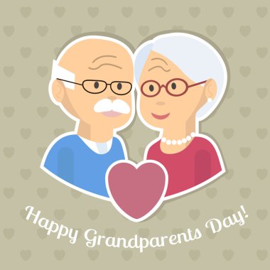 Büyükanne ve büyükbaba günü kartı.