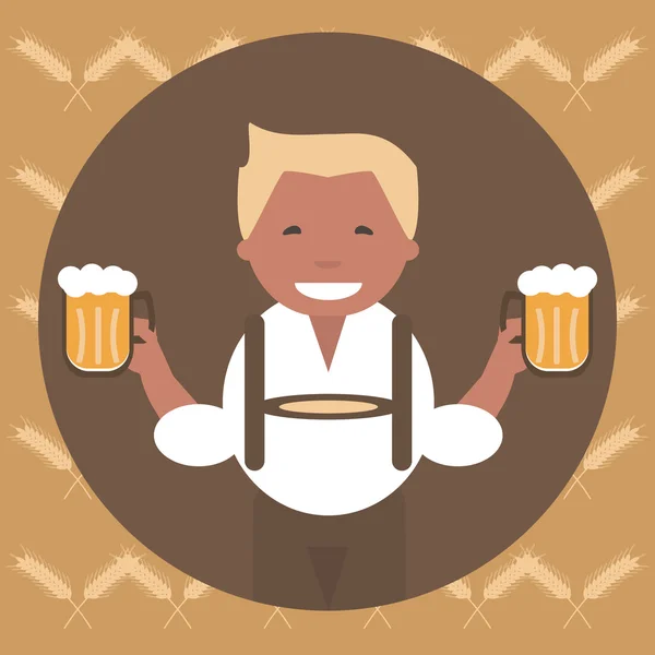 Людина з кухля пива — стоковий вектор