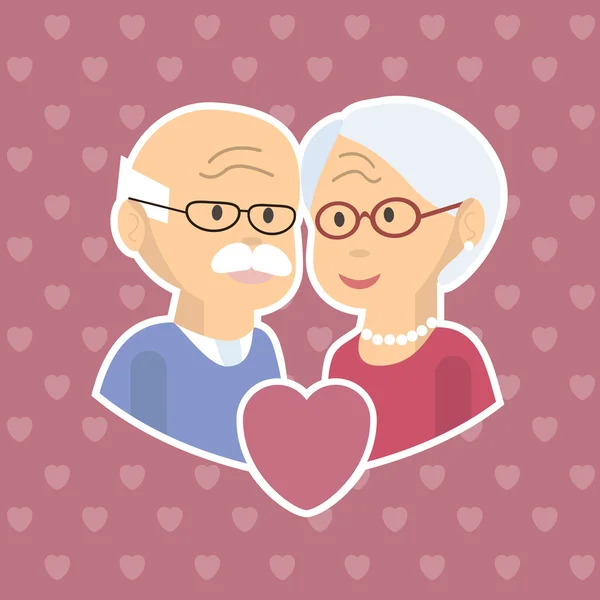 Seniorenpaar verliefd — Stockvector