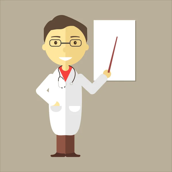 Αρσενικό γιατρό με στηθοσκόπιο — Διανυσματικό Αρχείο