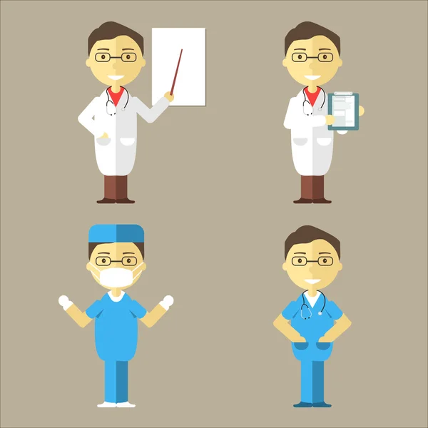 Doctor, Nurse and Surgeon — Stock Vector