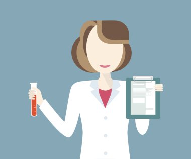 Test tüpü tutan kadın laboratuvar teknisyeni