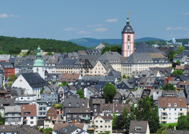 Siegen with the historic center, town hall and two churches clipart