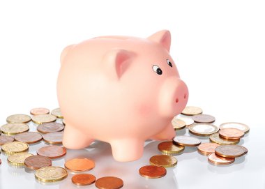 kumbara bir alanda Euro paralar duruyor