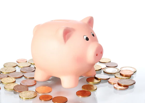 kumbara bir alanda Euro paralar duruyor