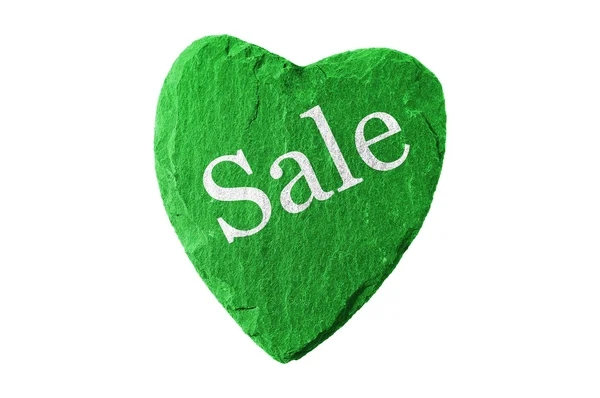 Coeur vert avec vente écriture — Photo