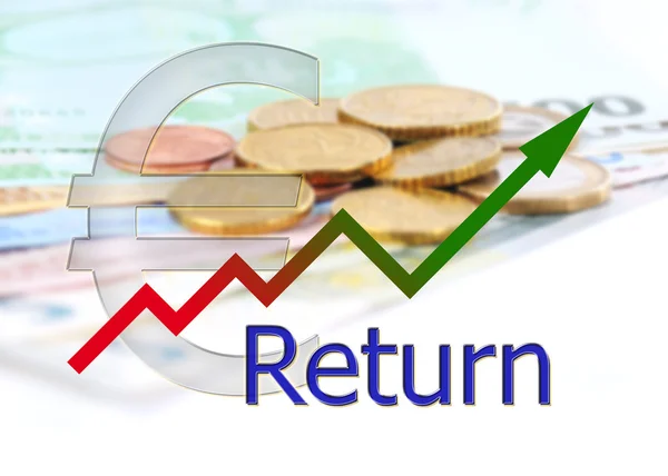 Diyagram yukarı doğru renk gradyan ve euro simgesi olan