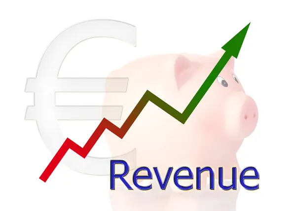 yukarı gelir euro simgesini ve kumbara grafik
