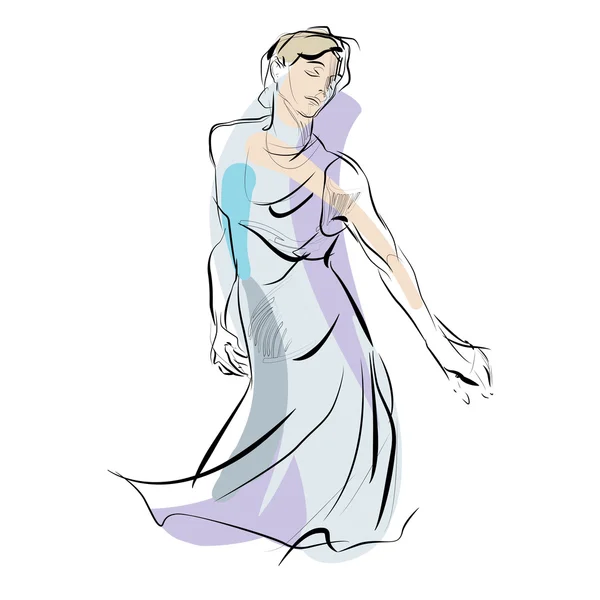 Kadın dans müzik vektör çizim