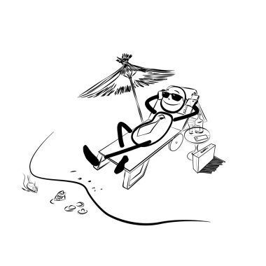 Sahilde oturan işadamı