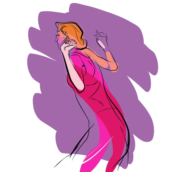 Kadın dans müzik vektör çizim