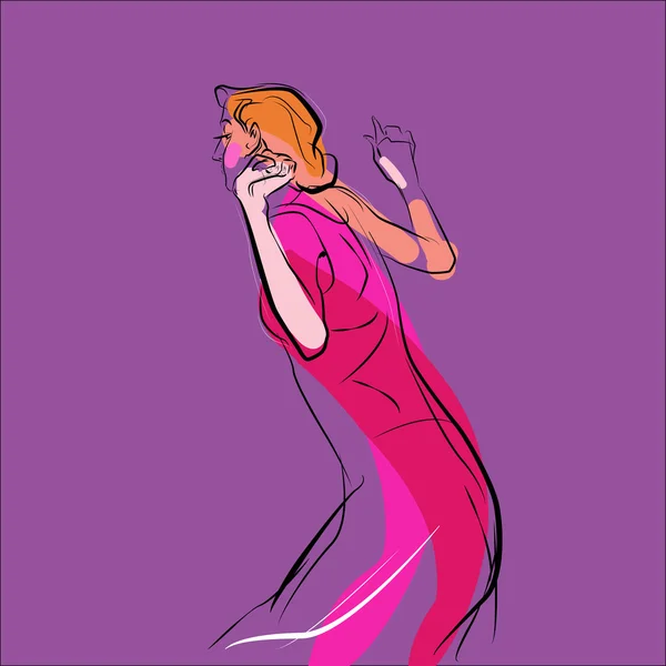 Kadın dans müzik vektör çizim