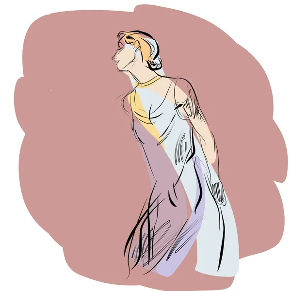 Kadın dans müzik vektör çizim