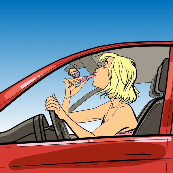 kadını sürücüsü boya ruj