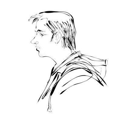 Soyut adam portre profil vektör çizim