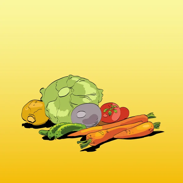 Légumes verts frais cuisine végétarienne — Image vectorielle