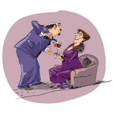 Tarih gece adam kadın ve şarap