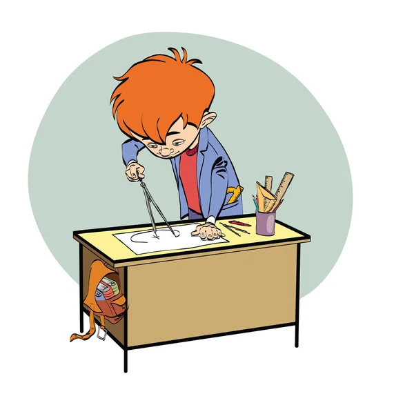 Öğrenci çocuk ders tasarım mühendisi çizim