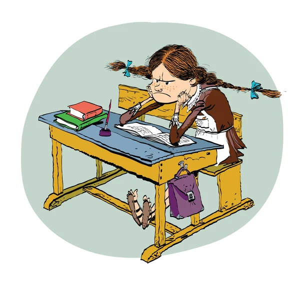 Okulda kızgın kız öğrenci