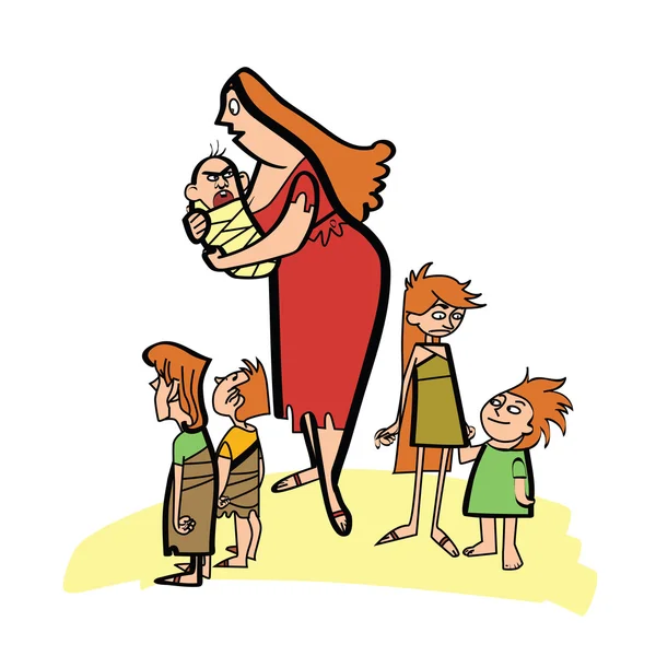 İlkel antik anne ve çocuk