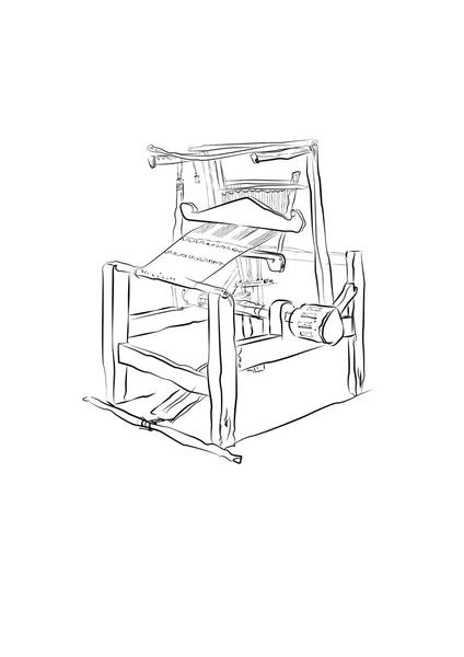 Eski geleneksel dokuma tezgahı