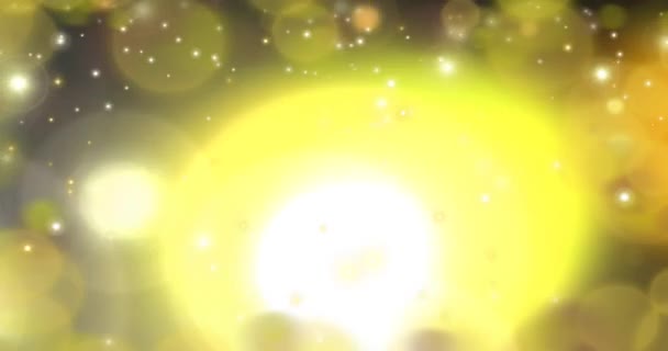 Deeltjes-gouden looping geanimeerde abstracte achtergrond; animatie van een kleurrijke illustratie met goud, geel en wit. Succes en rijkdom. — Stockvideo