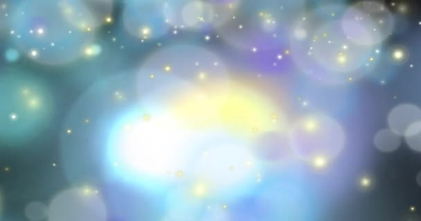 Particles - Lavender Looping .7 Speed Animated Abstract Background; animation of a colorful illustration with blue, lavender purple, white, yellow, and gray. — Stock Video