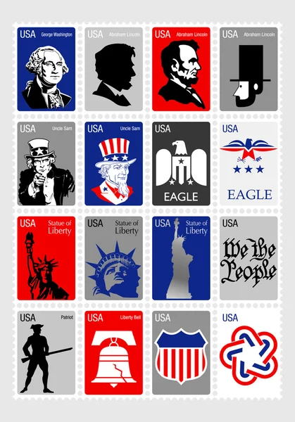 Usa symbole - set symbole gerahmte marken — Stockvektor