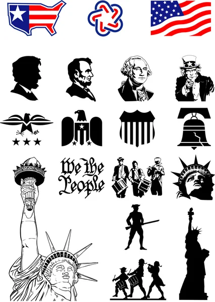 USA Symbols - Conjunto de iconos — Archivo Imágenes Vectoriales