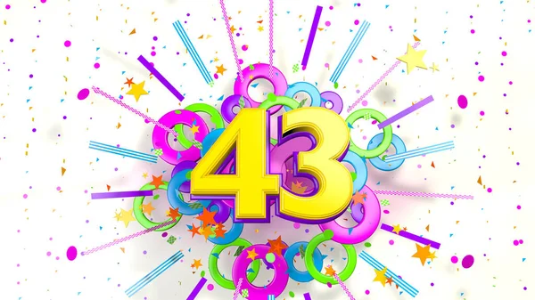 Nummer Voor Promotie Verjaardag Jubileum Een Explosie Van Confetti Sterren — Stockfoto