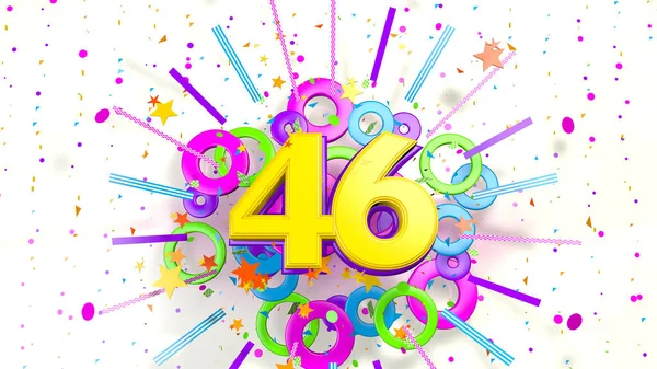 Numéro Pour Promotion Anniversaire Anniversaire Sur Une Explosion Confettis Étoiles — Photo