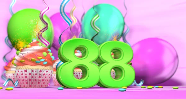 Verjaardag Cupcake Met Vonkende Kaars Met Het Nummer Grote Het — Stockfoto