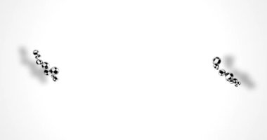 Tanıtım animasyonu. İki grup siyah ve beyaz top çarpışıyor ve beyaz zemin üzerinde süzülen sarı, mavi ve kırmızı toplara dönüşüyorlar. Ta ki ekran boşalana kadar. 3d canlandırma