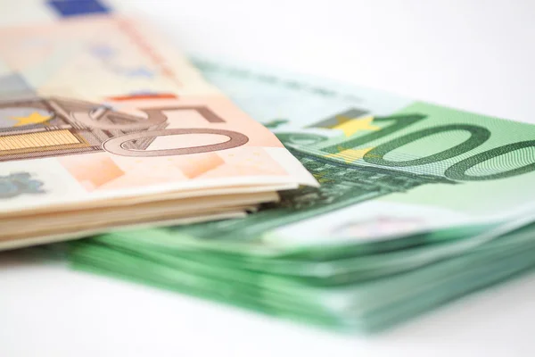 Pilas de dinero en euros - fondo de negocio — Foto de Stock
