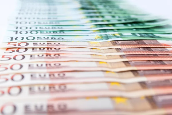 Billete en euros de Europa de cientos y cincuenta — Foto de Stock