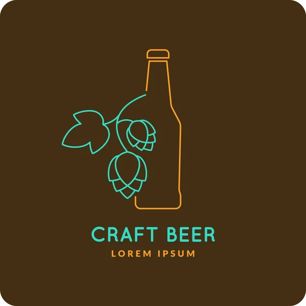 Birra con logo. Birreria . — Vettoriale Stock