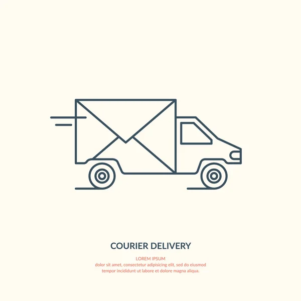 Courier vektor leverans logotyp. — Stock vektor