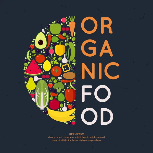 Вектор органічні продукти харчування . — стоковий вектор