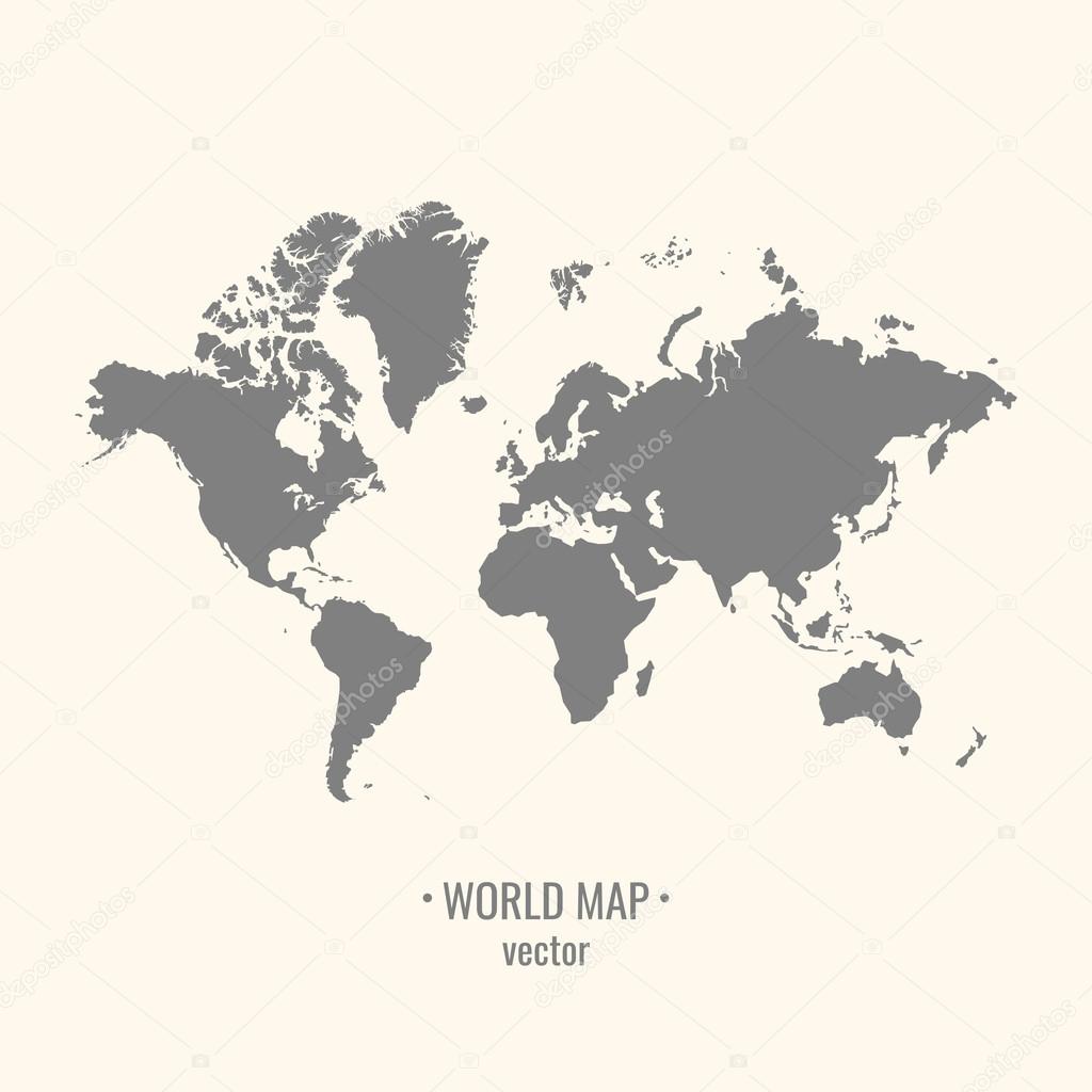 Silhouette world map.