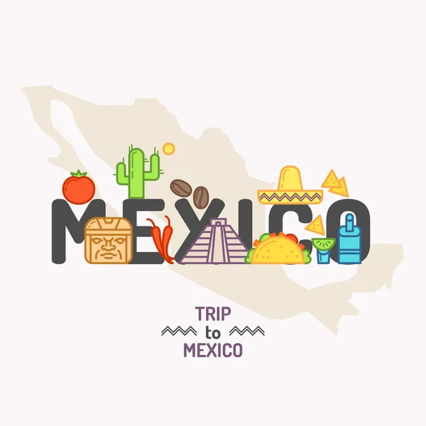 Póster Cultura mexicana . — Vector de stock