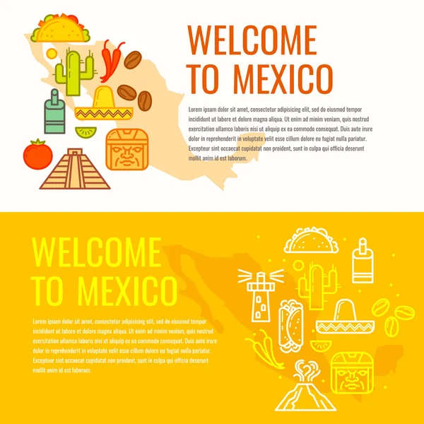 Poster Cultura mexicana . —  Vetores de Stock