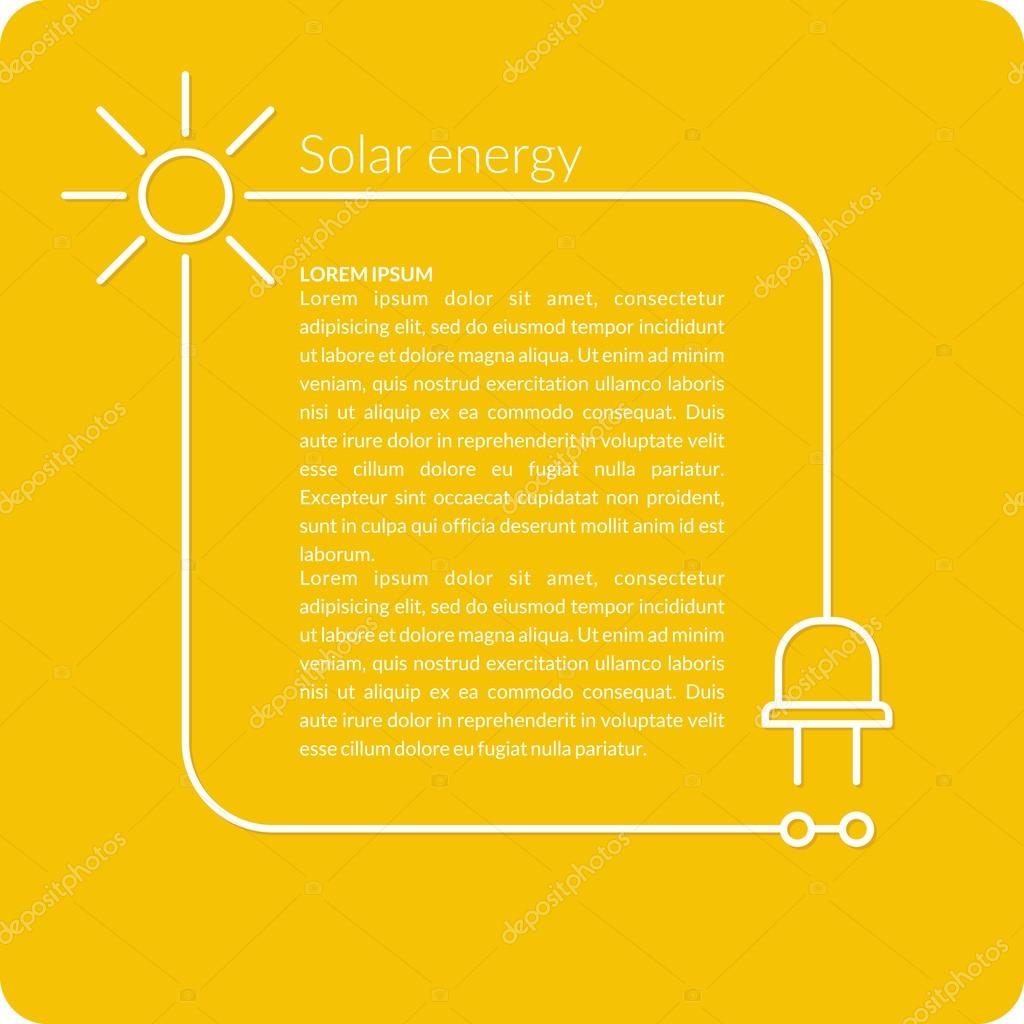 Solar energy, conceptual background. Modern vector illustration.